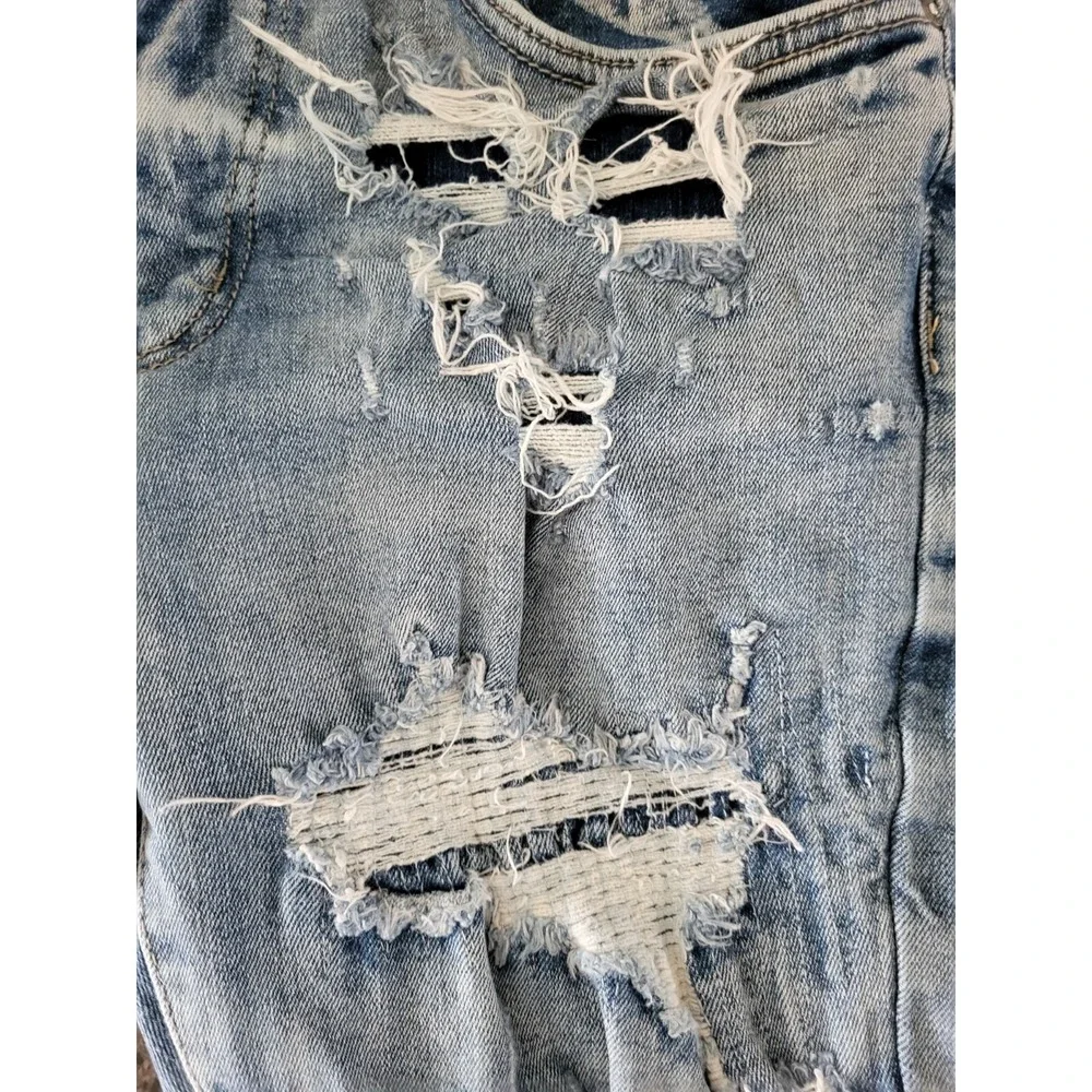 Smoke Rise‎ MEN ESSENTIALS DISTRESSED DENIM SLIM TAPERED FIT JEANS BLUE 32/32